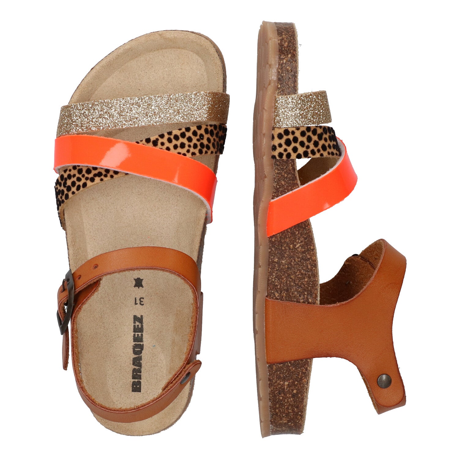 Sandalen Braqeez Saar Spain - Bruin Oranje