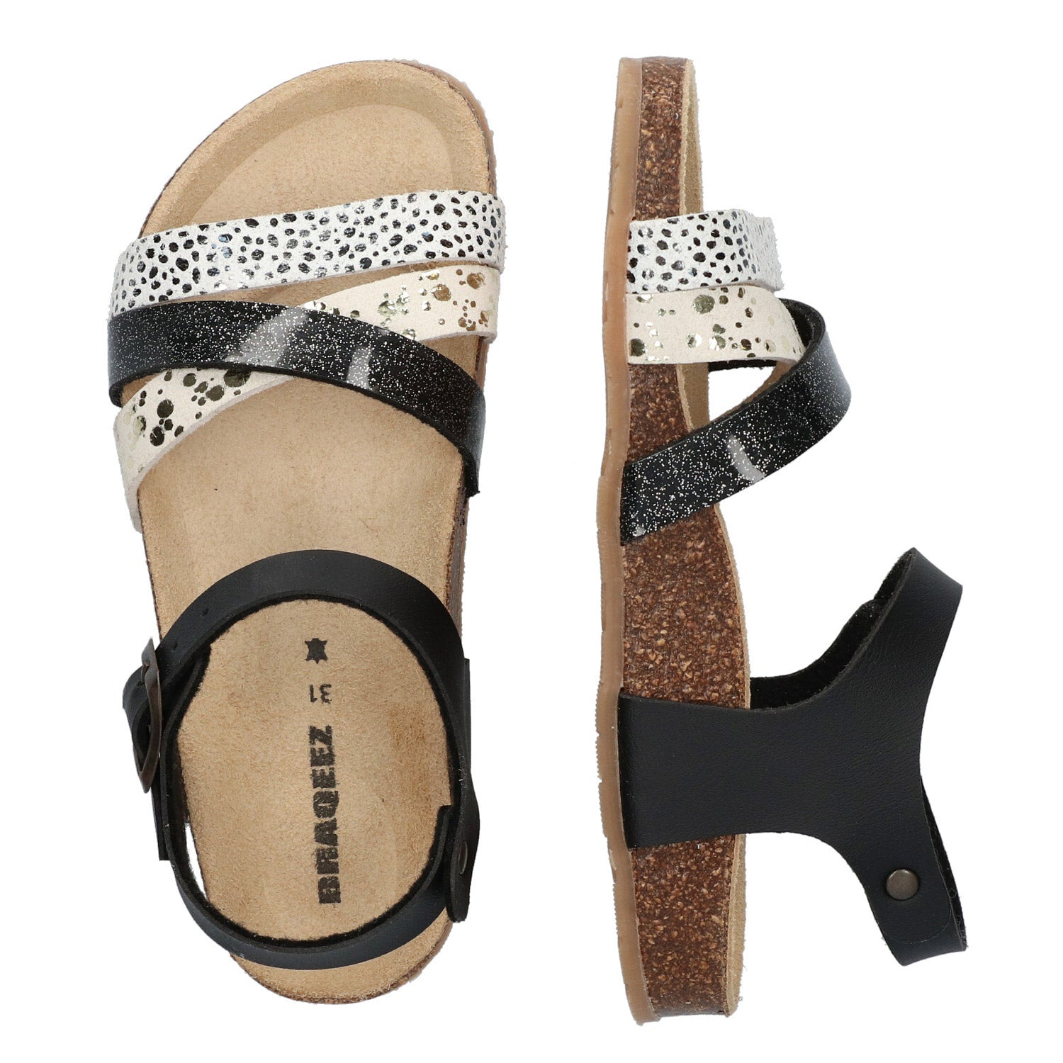 Sandalen Braqeez Saar Spain - Zwart Print