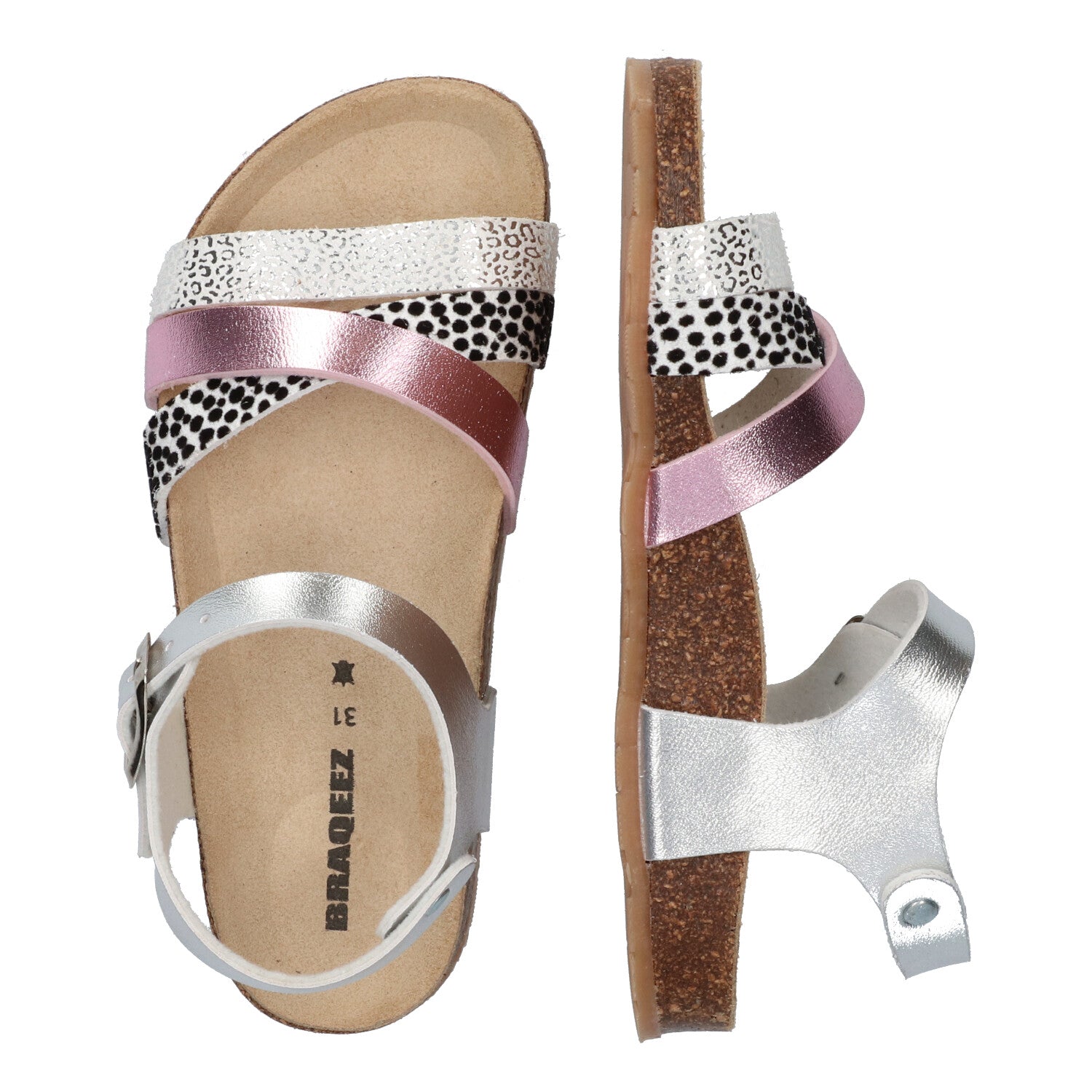 Sandalen Braqeez Saar Spain - Zilver Roze