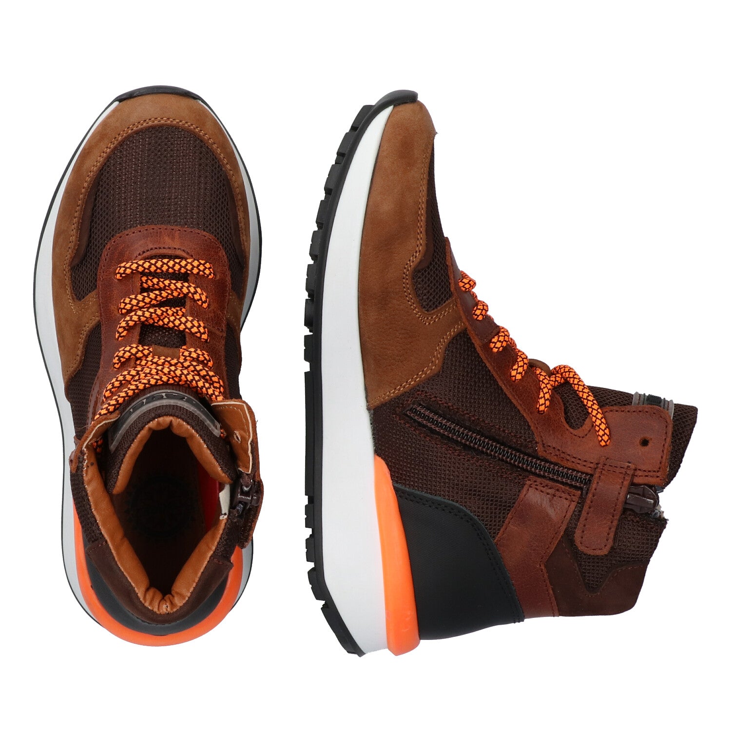 Hoge Sneakers Braqeez Victor Vienna - Cognac