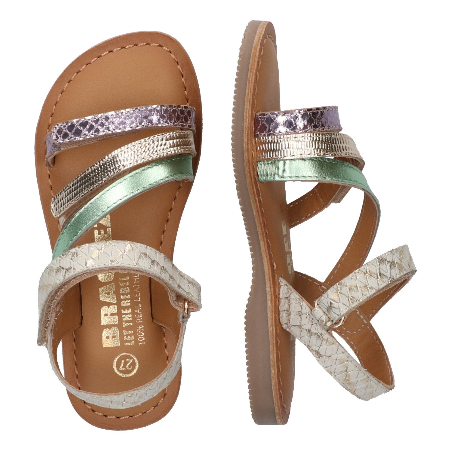 Sandalen Braqeez Cassy Call - Beige Groen Paars