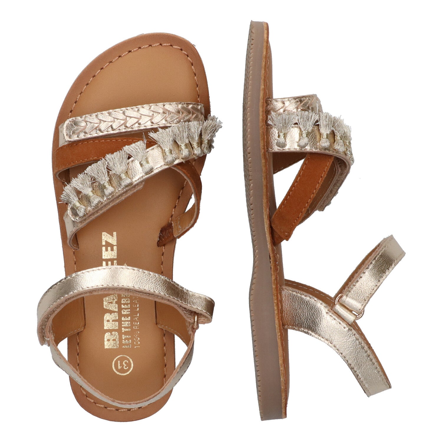Sandalen Braqeez Sophie Sun - Goud Cognac