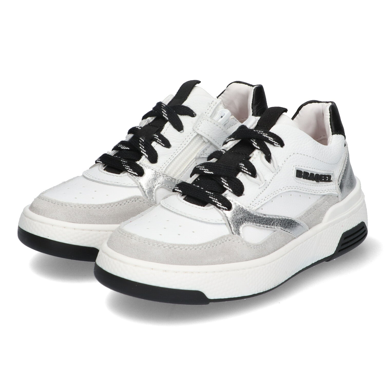 Lage Sneakers Braqeez Rai Rebel - Wit Zilver Grijs