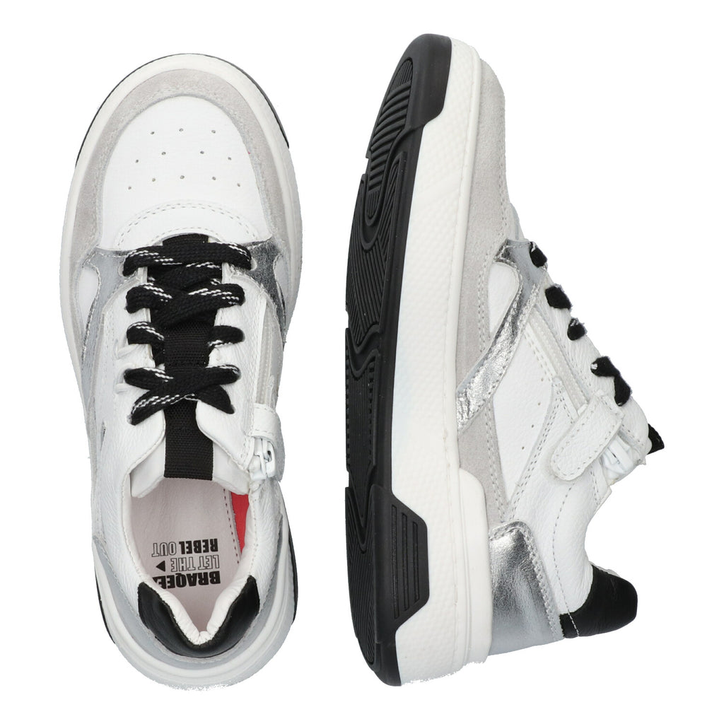 Lage Sneakers Braqeez Rai Rebel - Wit Zilver Grijs