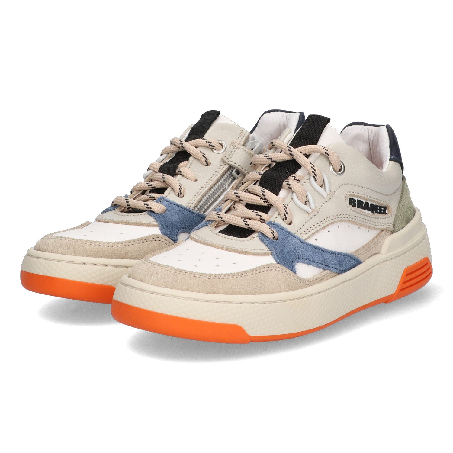 Lage Sneakers Braqeez Rai Rebel - Beige Wit Blauw