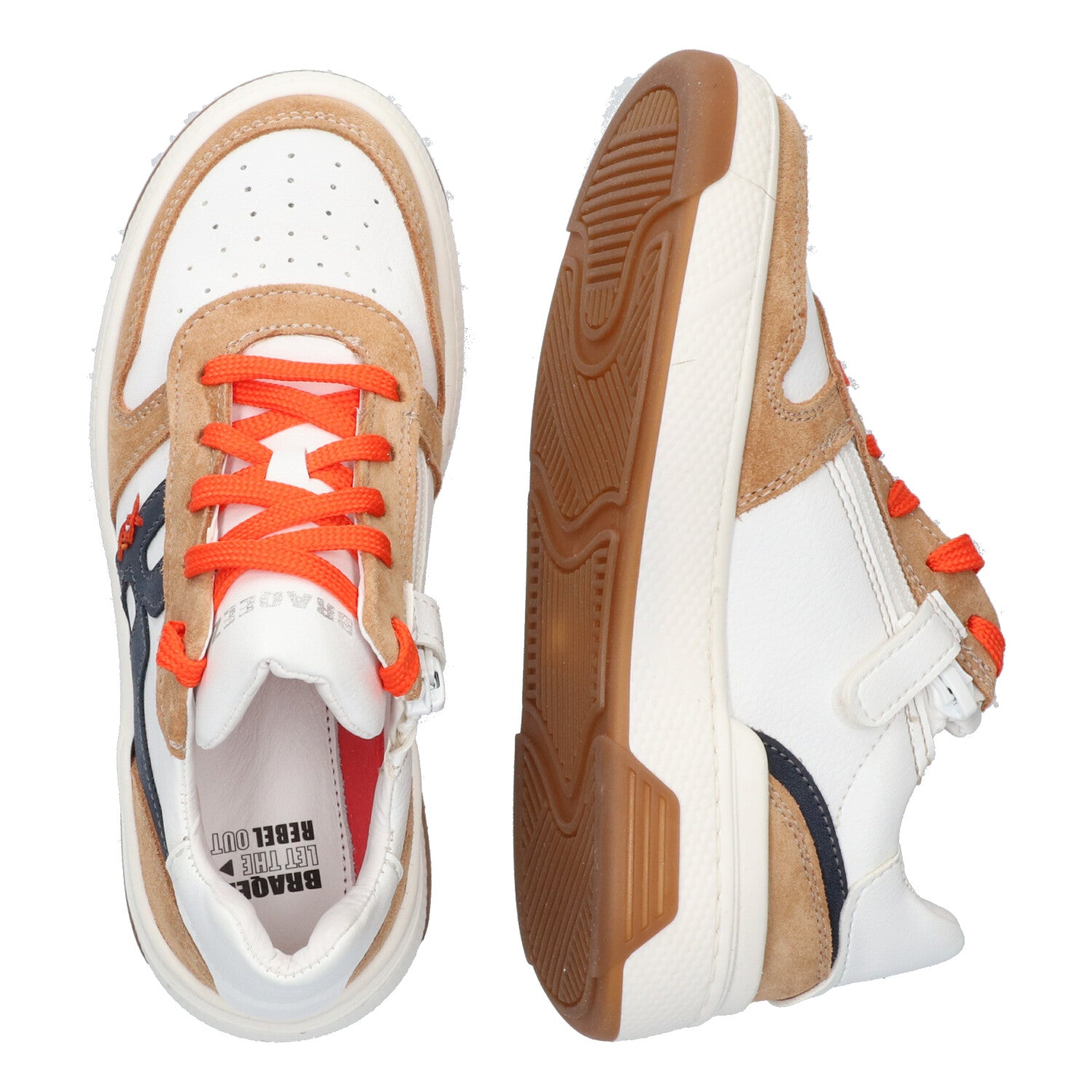 Lage Sneakers Braqeez Rocky Rebel - Beige Wit Blauw
