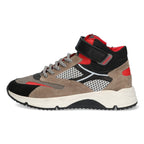 Hoge Sneakers Braqeez Fabio Flow - Taupe Zwart Rood