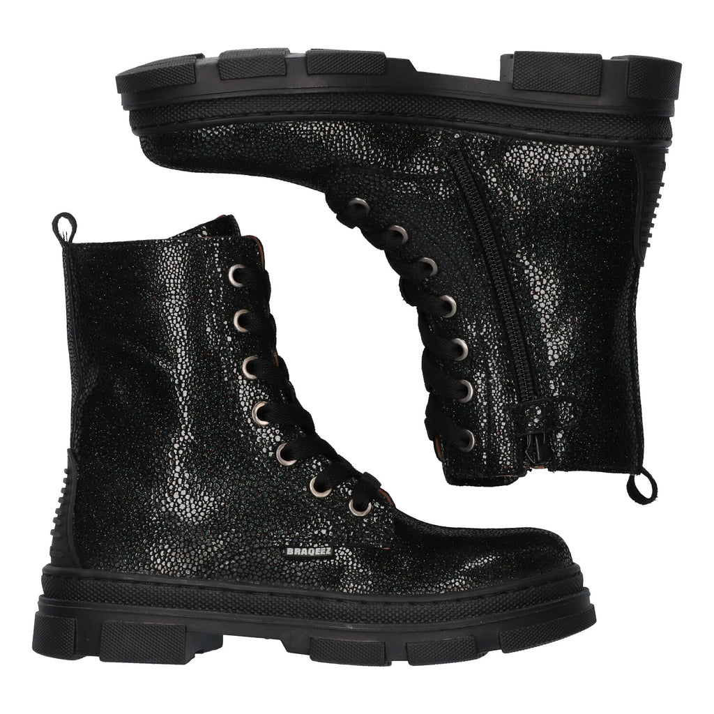 Veterboots Braqeez Giselle Grip - Zwart