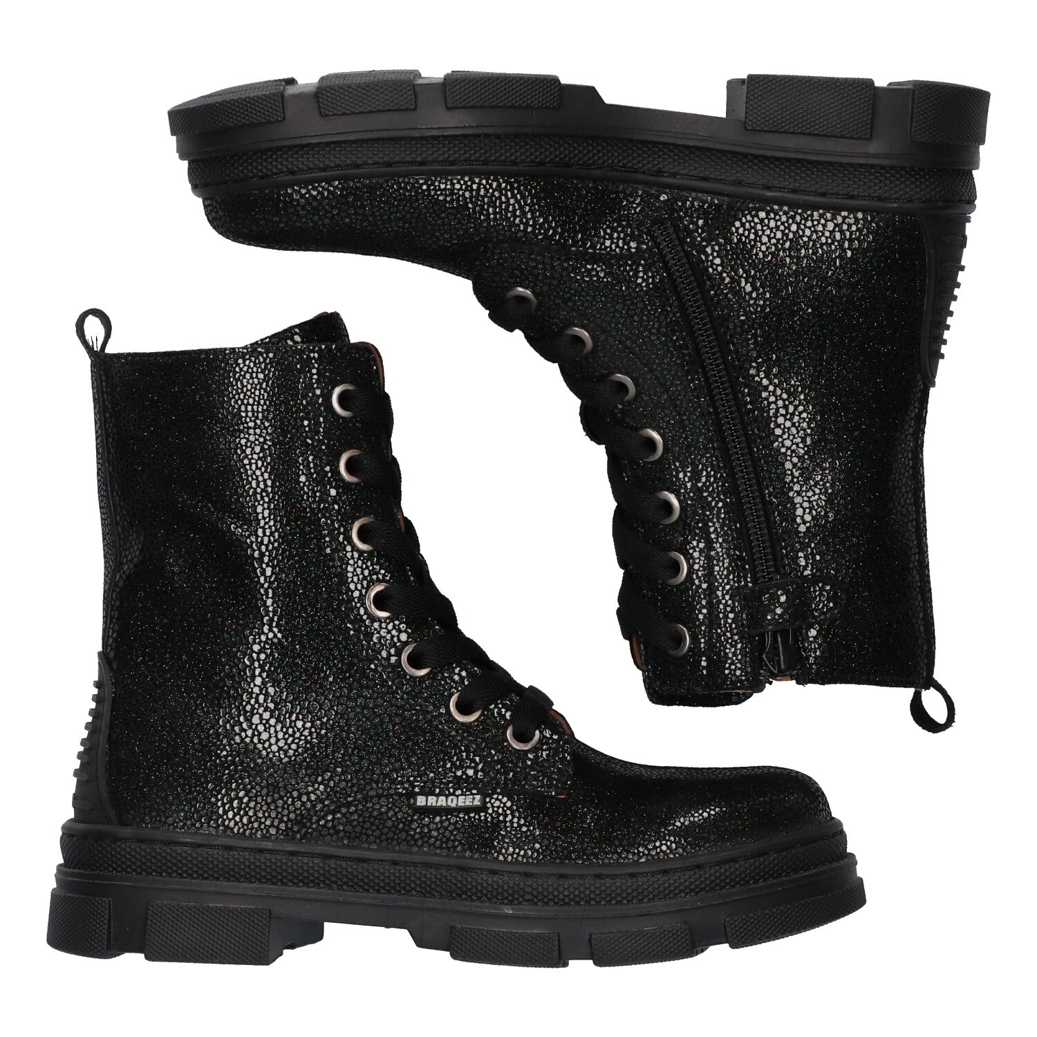 Veterboots Braqeez Giselle Grip - Zwart