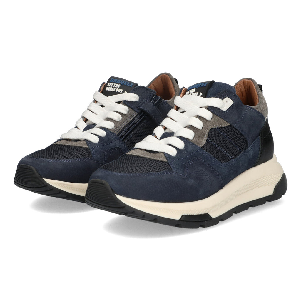 Lage Sneakers Braqeez Finn Flash - Blauw Grijs Zwart
