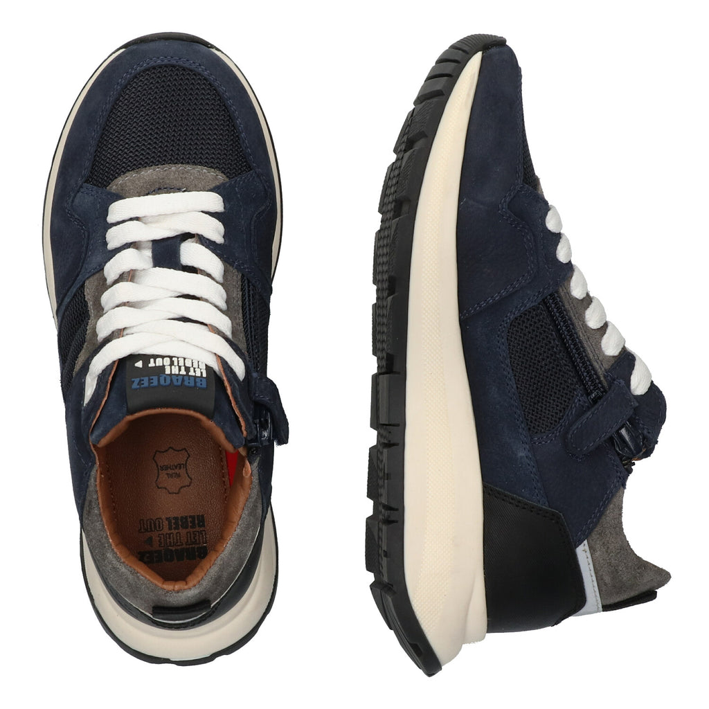 Lage Sneakers Braqeez Finn Flash - Blauw Grijs Zwart
