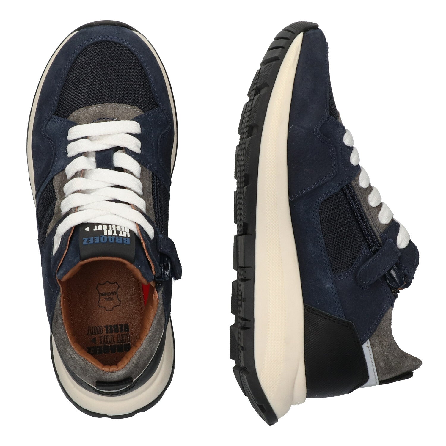Lage Sneakers Braqeez Finn Flash - Blauw Grijs Zwart