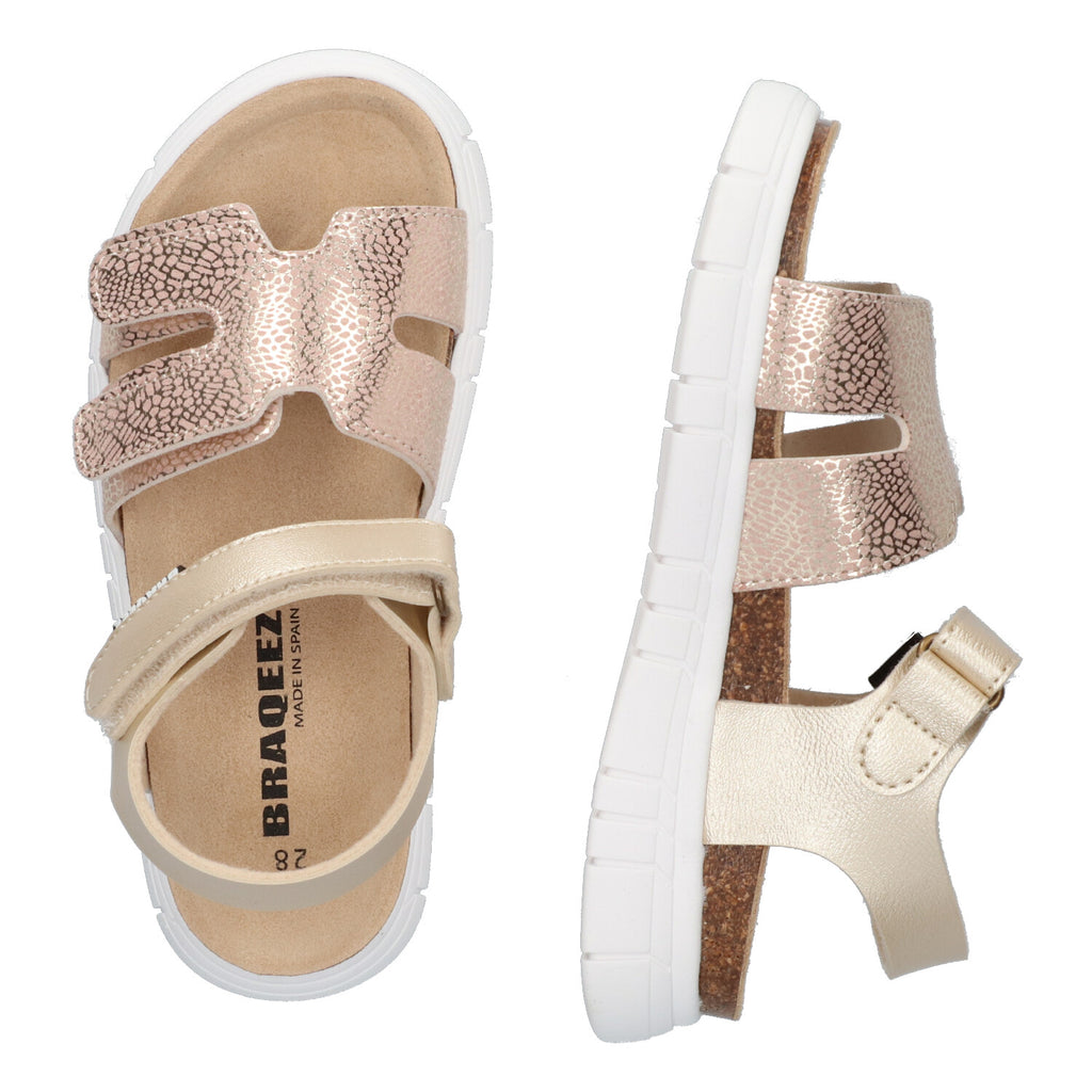 Platte sandalen Braqeez Pepe Playa - Goud