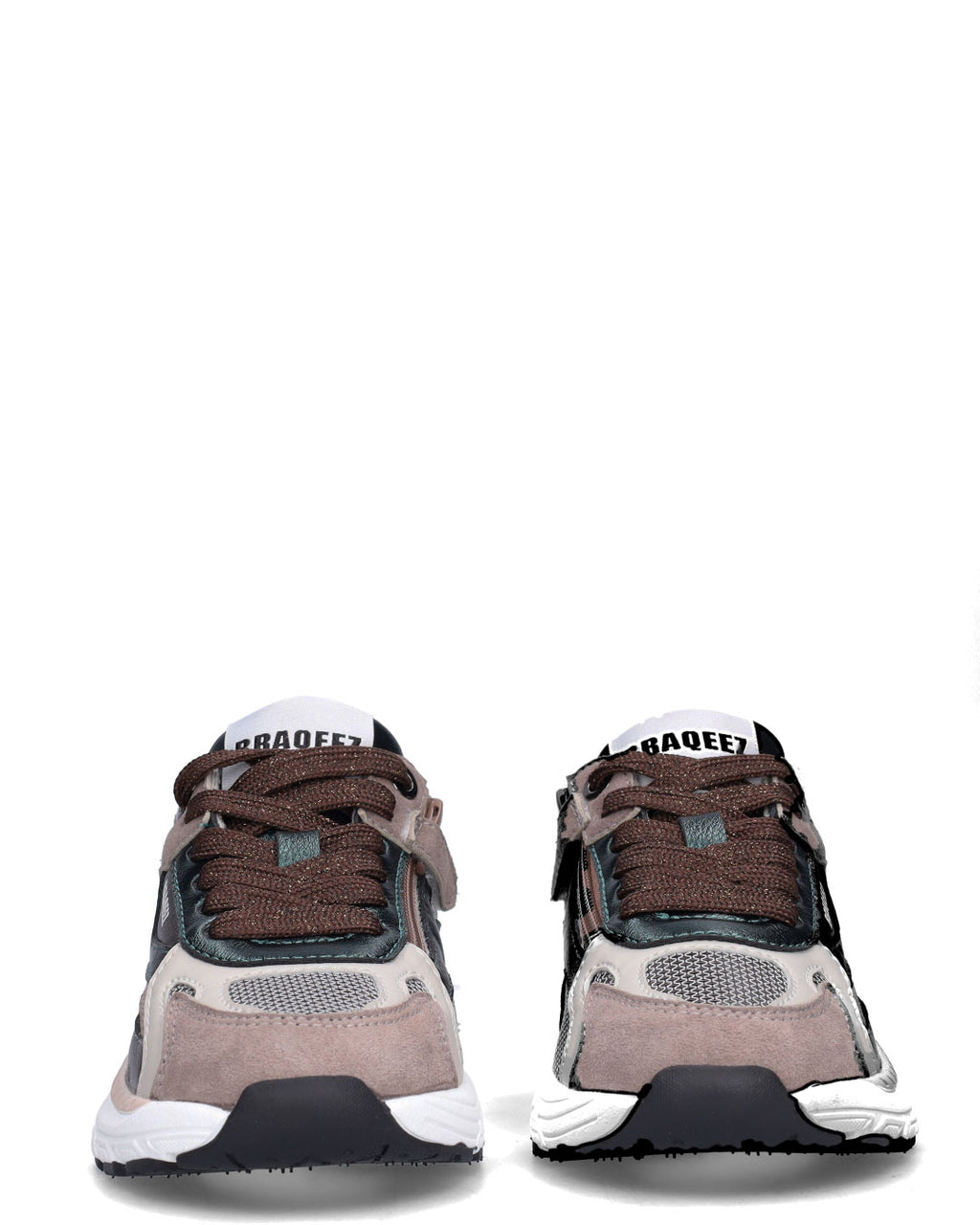 BOVA meisjes sneakers taupe met groen
