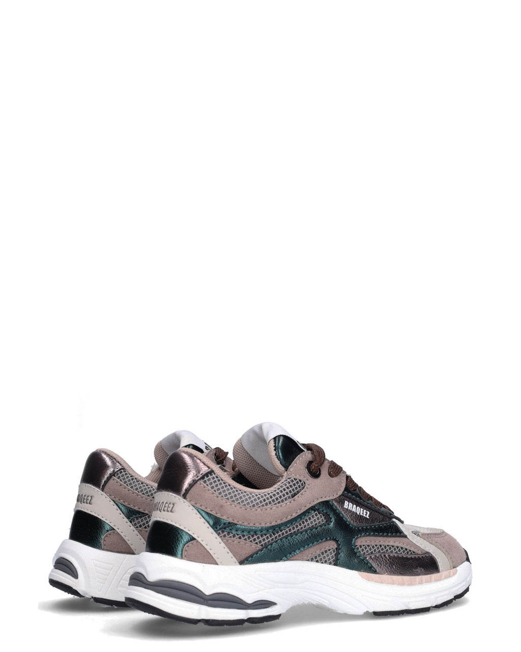 BOVA meisjes sneakers taupe met groen