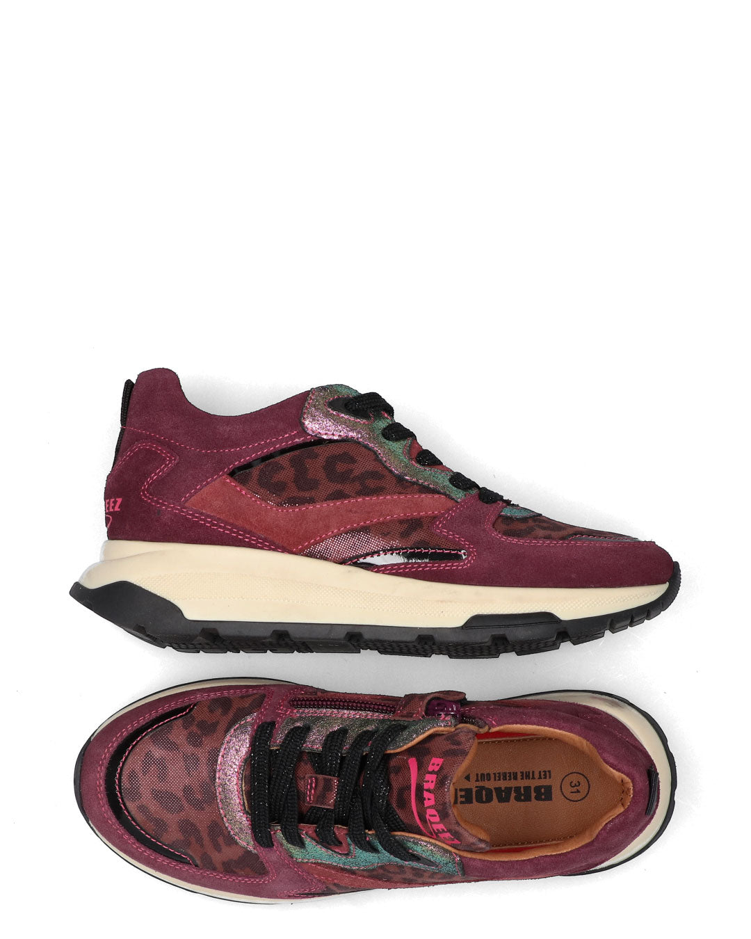 FAYE FLASH meisjes sneakers bordeauxrood