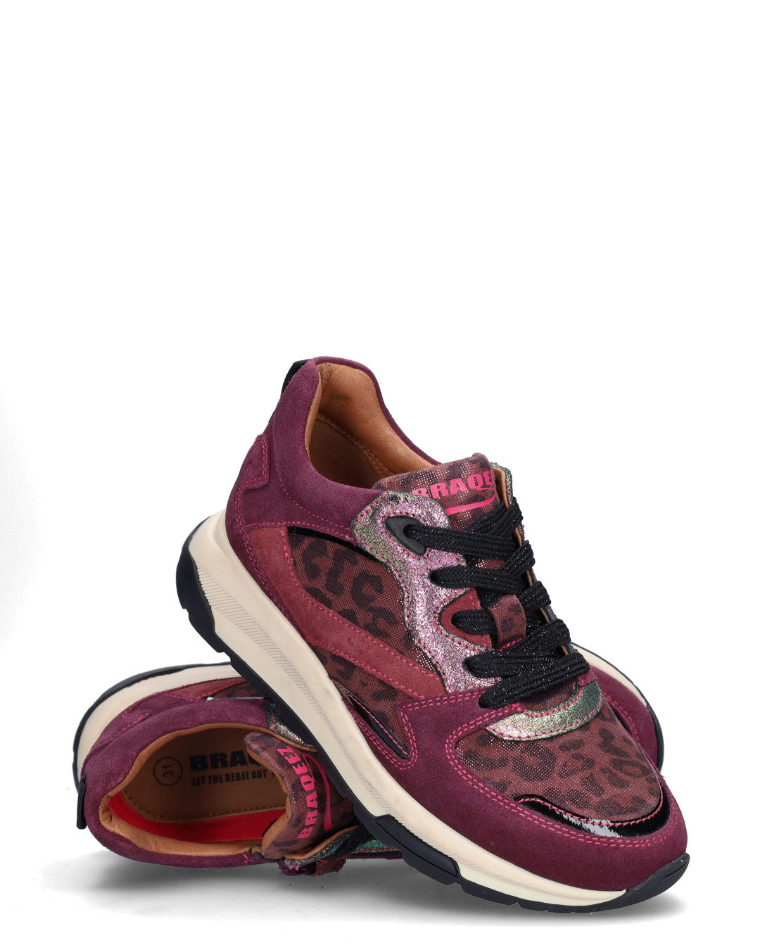 FAYE FLASH meisjes sneakers bordeauxrood